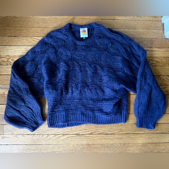 FARM Rio Maxi Cable Crewneck Sweater - Size Large - Picture 1 of 3